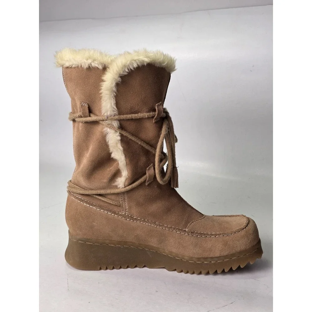 Report Caitlin Women's Boots Size‎ 8.5 Brown Suede Winter Platform Shoes Vintage